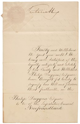 Lot 214 - Victoria (1819-1901). Document Signed, ‘Victoria RI’, Balmoral, 29 September 1855