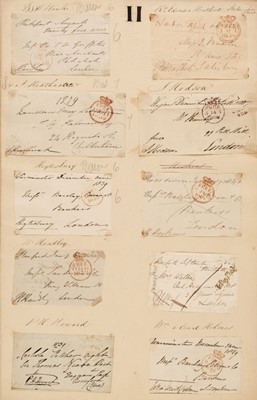 Lot 274 - Free Fronts. An album containing approx. 540 corner-mounted free fronts, mostly c. 1810-1840