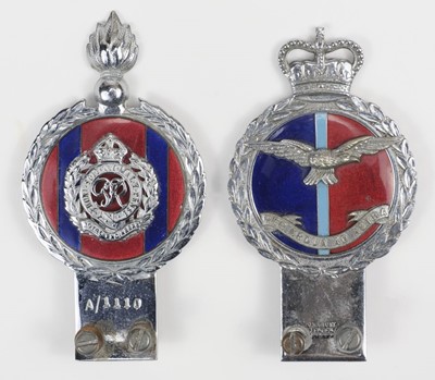 Lot 345 - Car Badges. WWII and Later RAF & Regimental Car Badges, circa 1940s-50s