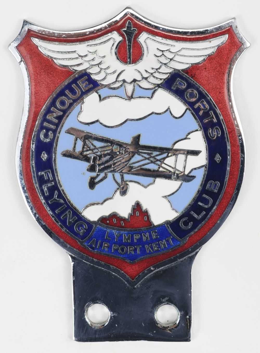 Lot 332 - Car Badge. Cinque-Ports Flying Club Car Badge, circa 1930s