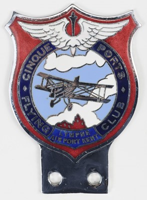 Lot 332 - Car Badge. Cinque-Ports Flying Club Car Badge, circa 1930s