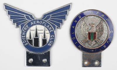 Lot 336 - Car Badges. Midland Aero Club and Coventry Aeroplane Club, circa 1930-50