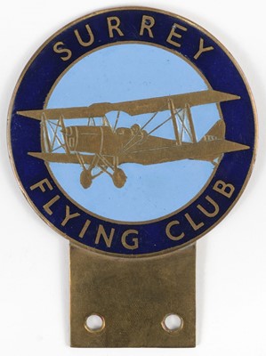 Lot 341 - Car Badge. Surrey Flying Club, circa 1930-1940