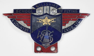 Lot 342 - Car Badge. Wiltshire School of Flying & Country Club, circa 1930s