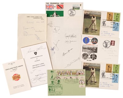 Lot 231 - Cricket. A collection of approximately 40 ink signatures, 20th century