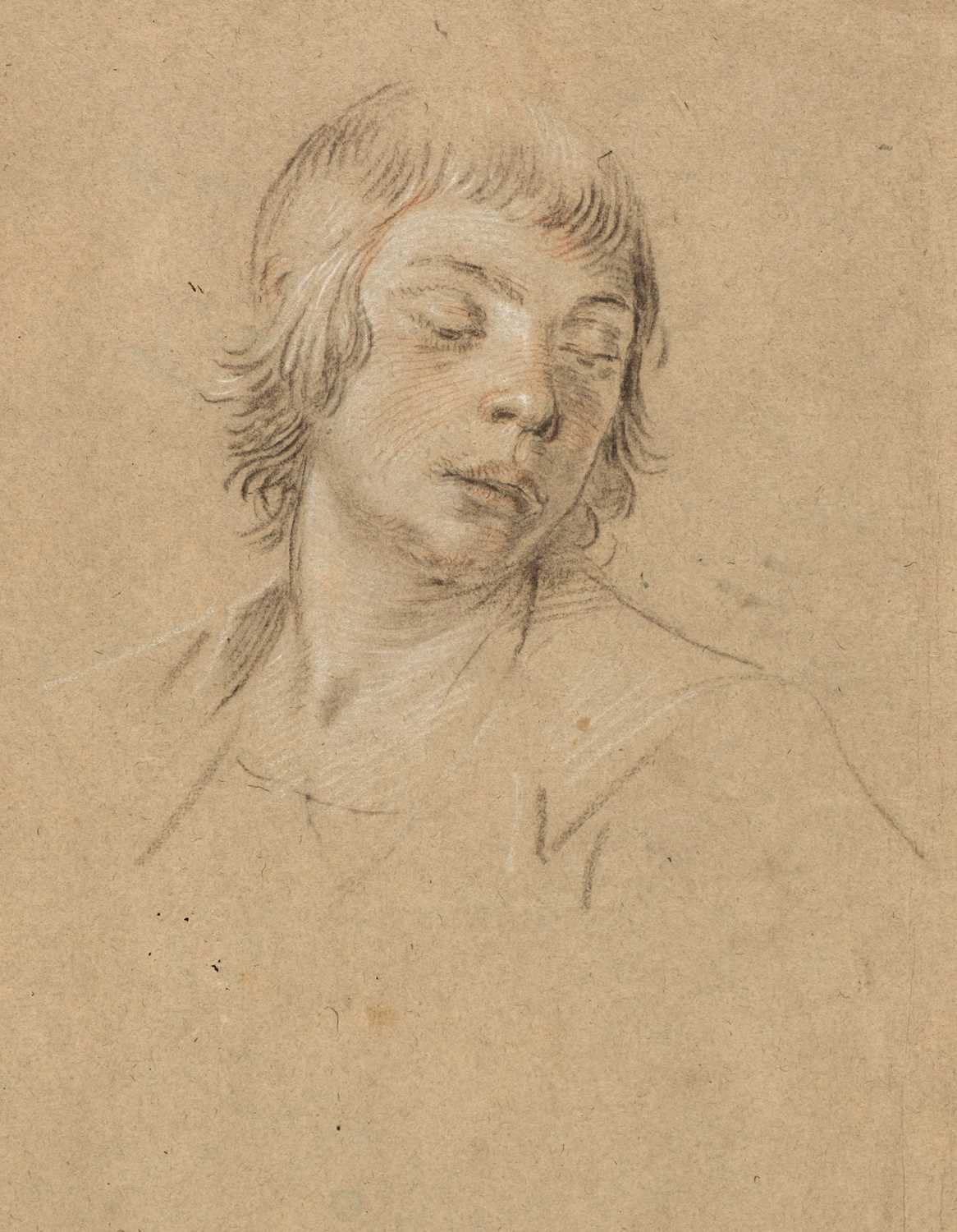 Lot 5 - Circle of Guido Reni (1575-1642). Head of a Youth, and Study of a female hand.., and two others