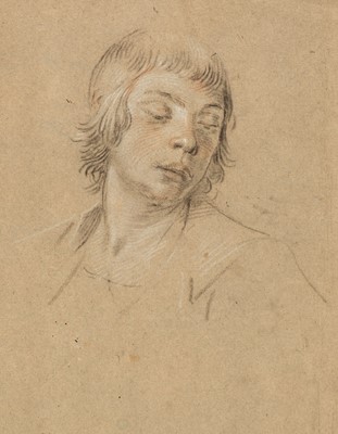 Lot 14 - Circle of Guido Reni (1575-1642). Head of a Youth, and Study of a female hand.., and two others