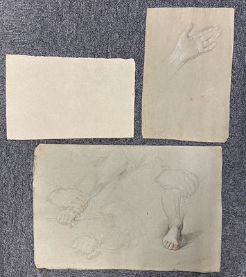 Lot 5 - Circle of Guido Reni (1575-1642). Head of a Youth, and Study of a female hand.., and two others