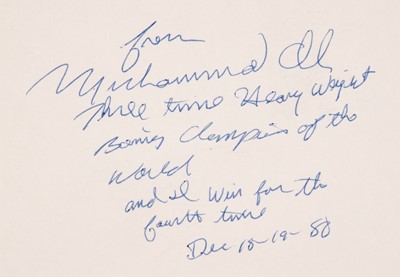 Lot 227 - Boxing. A collection of 6 ink signatures, including Muhammad Ali, 20th century