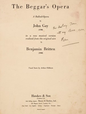 Lot 247 - Britten (Benjamin). The Beggar's Opera, A Ballad-Opera..., 1949