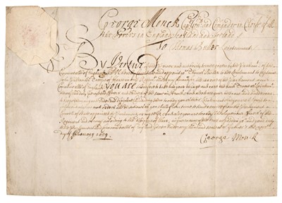 Lot 265 - Commonwealth of England. Two Documents Signed by two eminent figures of the period, 1659/60