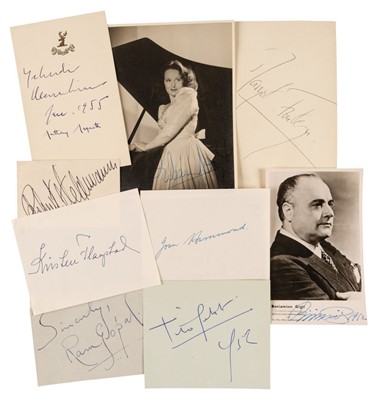 Lot 187 - Music & Dance. A group of approximately 32 ink signatures, c. 1950s