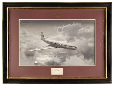 Lot 298 - Turner (Charles Eddowes, 1883-1965). The Comet Airliner, 1952, watercolour