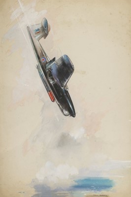 Lot 297 - Trevithick (Richard J.). Fairey Barracuda nosediving 1943, watercolour and gouache on paper