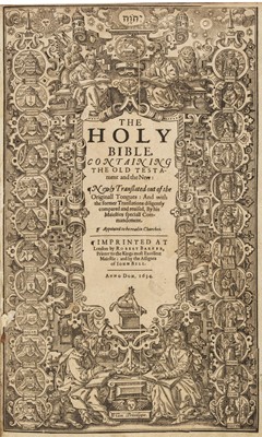 Lot 192 - Bible [English]. [The Holie Bible conteynyng the Olde Testament and the Newe, 1568]