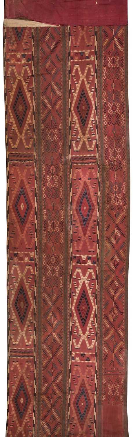 Lot 452 - Kilim. A woven wool runner, probably Turkish, late 19th/early 20th century