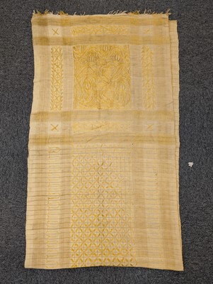 Lot 412 - Asian. A collection of embroidered and woven textiles, 19th-early 20th century