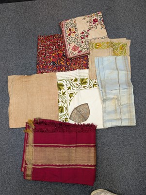 Lot 412 - Asian. A collection of embroidered and woven textiles, 19th-early 20th century