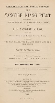 Lot 32 - Tizard (Thomas Henry). The Yangtse Kiang Pilot, 1st edition, 1914