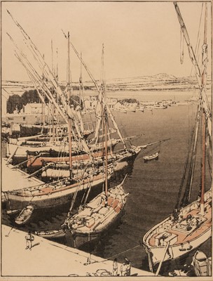 Lot 375 - Platt (John Edgar, 1886-1967). Port of St. Tropez, circa 1924