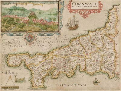 Lot 95 - Cornwall. Saxton (Christopher & Kip W.), Cornwall olim pars Danmoniorum, [1637]