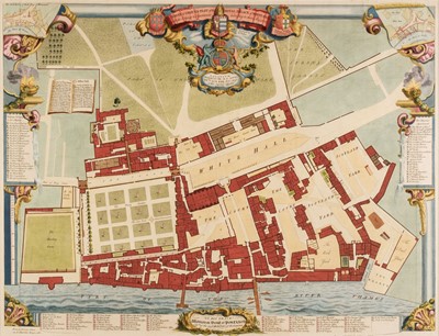 Lot 108 - London. Vertue (George), Survey & Ground Plot of the Royal Palace of White Hall..., 1747