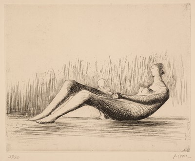 Lot 465 - Moore (Henry, 1898-1986). Reclining Mother and Child I: Profile, 1979, etching