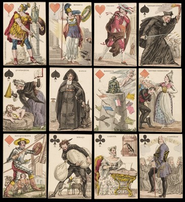 Lot 398 - French playing cards. Cartes à Rire, Jeu des Journaux, circa 1819, & 123 others, French & German