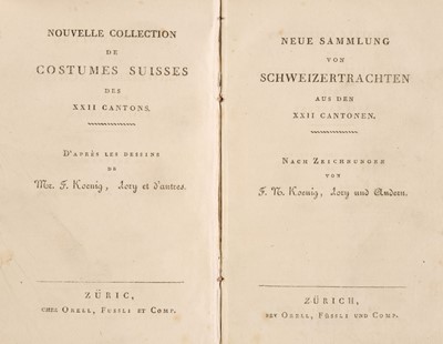 Lot 219 - Koenig. Nouvelle Collection de Costumes Suisses…, c. 1815