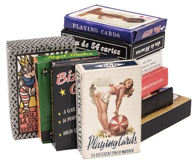 Lot 391 - Playing Cards. Erotica, a collection of approx 50 decks of playing cards, mostly late 20th century