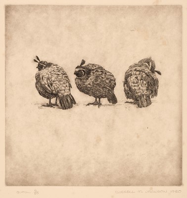 Lot 471 - Jackson (Russell, 1947-). Quail, 1980, etching..., and two others