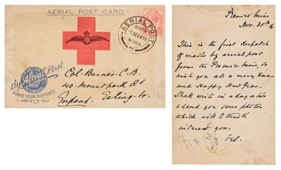 Lot 149 - Airmail. A Rare South Africa Flown Card, 1 Dec 1918