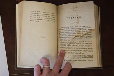 Lot 19 - Morrison (Robert). Translations from the Original Chinese, with Notes, Canton [but Macao], 1815
