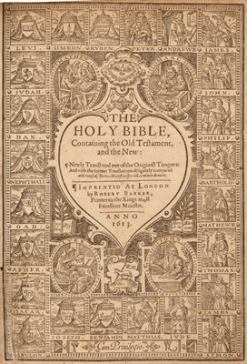 Lot 212 - Bible [English]. The Holy Bible, containing the Old Testament, and the New, 1613