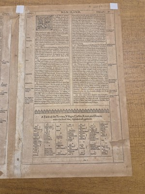 Lot 7 - Isle of Man. Speed (John), The Isle of Man, 1st edition, 1611