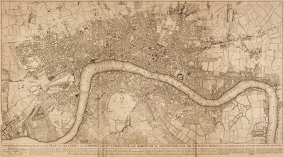 Lot 85 - London. Pine (J. & Tinney J.). ..., Plan of the Cities of London and Westminster..., 1749