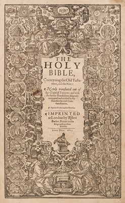 Lot 214 - Bible [English]. The Holy Bible, Conteyning the Old Testament, and the New, 1613