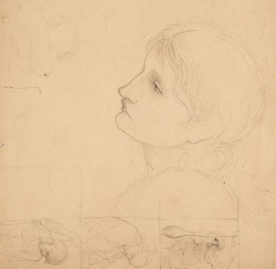 Lot 160 - Burne-Jones (Edward, 1833-1898). Head of a Young Woman, pencil on paper.., and others