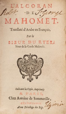 Lot 302 - Qur’an. L’Alcoran de Mahomet, Paris: Antoine de Sommaville, 1672