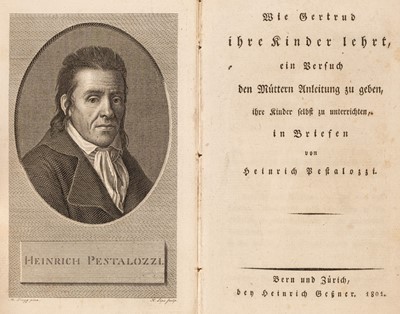 Lot 300 - Pestalozzi (Johann Heinrich). Wie Gertrud ihre Kinder lehrt, 1st edition, 1801