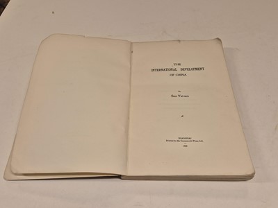 Lot 26 - Yat-Sen (Sun). The International Developement of China, 1st edition, 1920