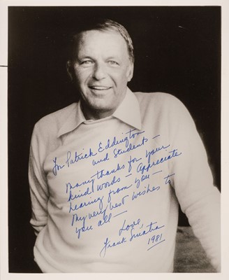 Lot 88 - Sinatra (Frank, 1915-1998), American singer and actor. Signed photograph, ‘Frank Sinatra, 1981