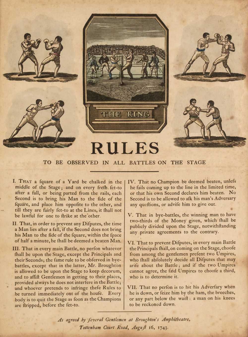 Boxing Broadheets Example Lot 26 - Boxing Broadside. Rules to be observed in all