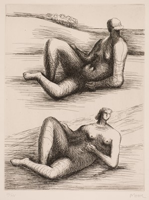 Lot 462 - Moore (Henry, 1898-1986). Two Reclining Figures, 1978