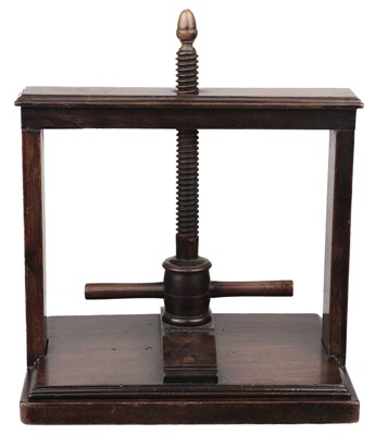 Lot 148 - Book press. A finely constructed small-scale hardwood book press, early 19th-century