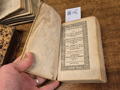 Lot 215 - Lambarde (William). Eirenarcha, or of the Office of the Justices of Peace, 1614