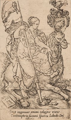 Lot 7 - Aldegrever (Heinrich, 1502- 1555/1561). Lust (Begierde), 1552