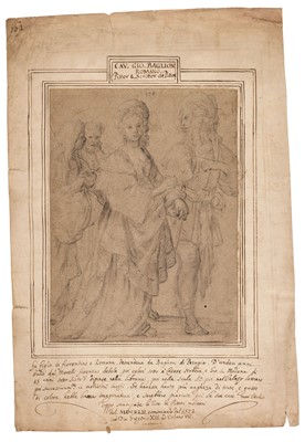 Lot 15 - Baglione (Giovanni, 1566/71-1643/44). Young Couple in contemporary dress, black chalk