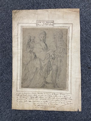 Lot 15 - Baglione (Giovanni, 1566/71-1643/44). Young Couple in contemporary dress, black chalk