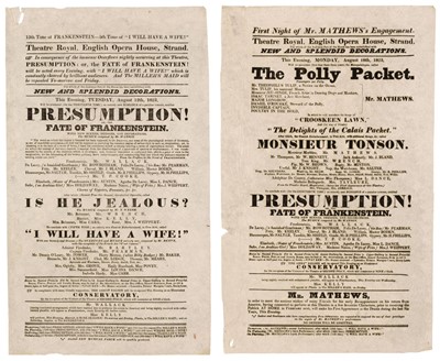 Lot 145 - Frankenstein Playbills. Presumption! Or, The Fate of Frankenstein...